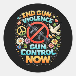 End Gun Violence Now Classic Round Sticker