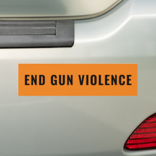 End Gun Violence orange and black text minimalist Bumper Sticker