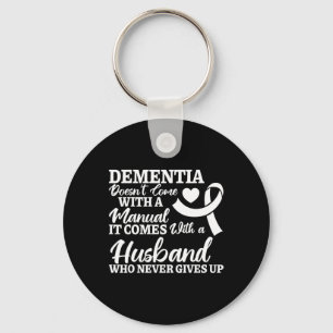 End Heimer Dementia Husnd Never Gives Up Heimerhei Keychain