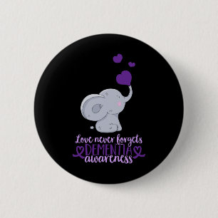 End Heimer Love Never Forgets Dementia Awareness 2 Inch Round Button