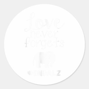 End Heimers Walk Love Never Forgets Elephant Heart Classic Round Sticker