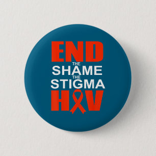 End Hiv Shame Stigma Red Survivor Design 2 Inch Round Button