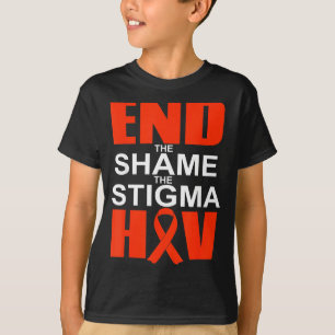 End Hiv Shame Stigma Red Survivor Design T-Shirt
