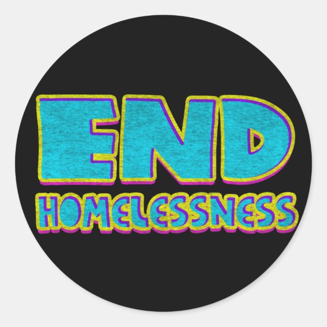 End homelessness classic round sticker (Front)