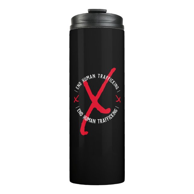 END HUMAN TRAFFICKING XXX in Black Thermal Tumbler (Front)