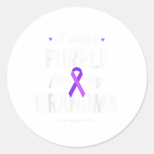 End , I Wear Purple For My Grandma, Heimers Awaren Classic Round Sticker