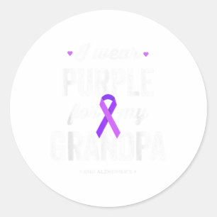 End , I Wear Purple For My Grandpa, Heimers Awaren Classic Round Sticker