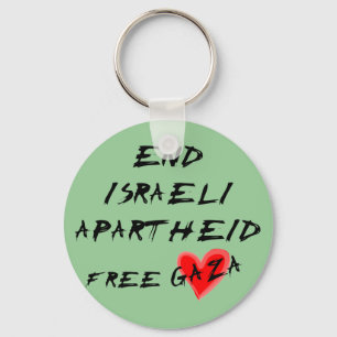 End Israeli Apartheid Free Gaza Keychain