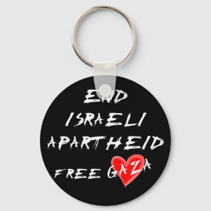 End Israeli Apartheid Free Gaza Keychain
