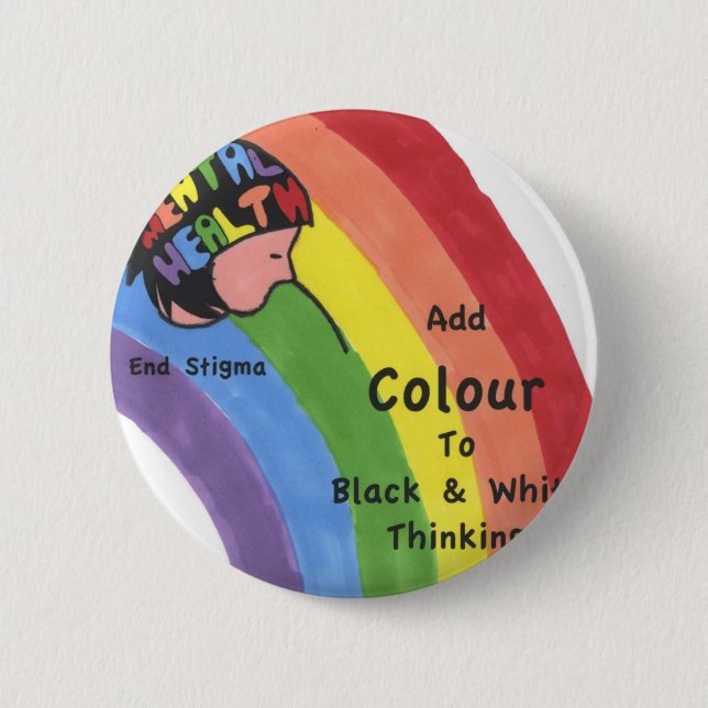 End Mental Health Stigma 2 Inch Round Button (Front)