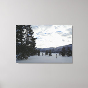 End of a Snowy Day in Yellowstone National Park Canvas Print