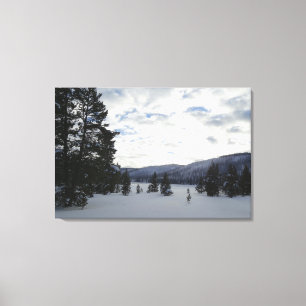 End of a Snowy Day in Yellowstone National Park Canvas Print