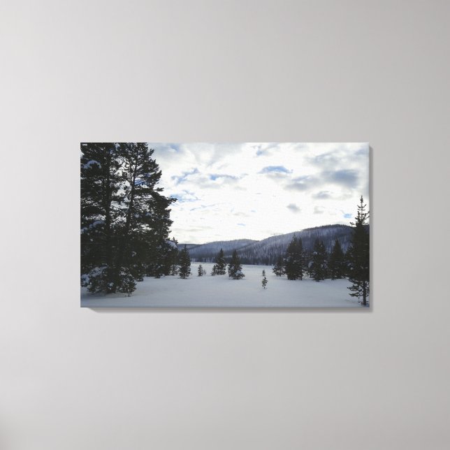 End of a Snowy Day in Yellowstone National Park Canvas Print (Front)