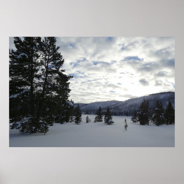 End of a Snowy Day in Yellowstone National Park Poster (Front)