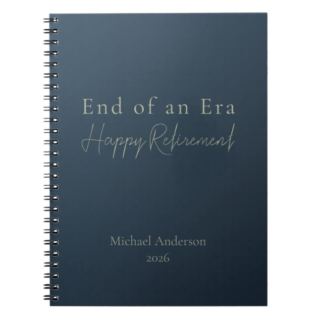 End of an Era Elegant Personalized Retirement Gift Notebook (Front)