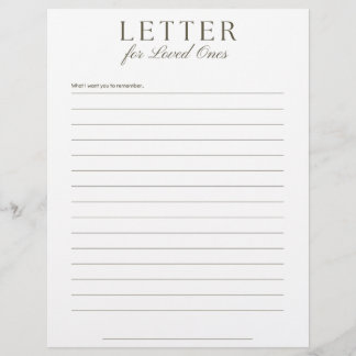 End-of-Life Letter to Loved Ones Letterhead