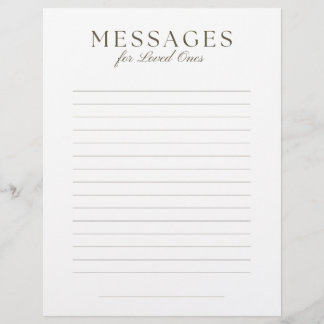 End-of-Life Letter to Loved Ones Letterhead