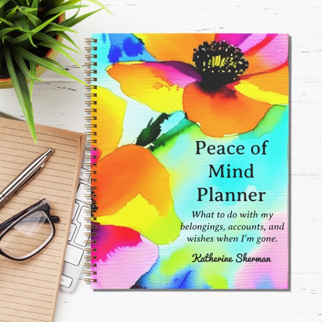 End of Life Peace of Mind Planner Estate Planning Notebook (Peace of Mind Estate Planning Notebook for Financial Legal Trust Documents and your Final Wishes)