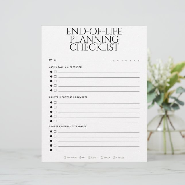 End-of-Life Planning Checklist Letterhead (Standing Front)