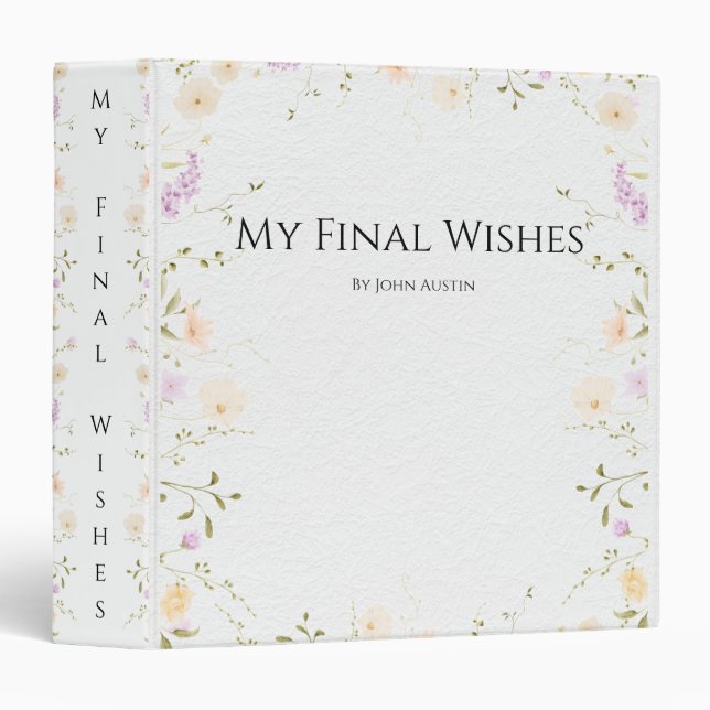 End-of-Life Planning Checklist & Organizer  Binder (Front/Spine)