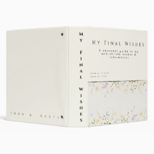 End-of-Life Planning Checklist & Organizer Binder