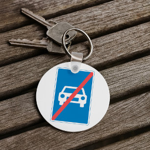End of Motorway Traffic Sign Keychain