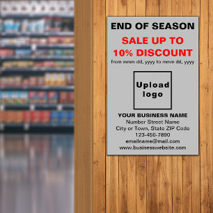 End of Season Sale Business Grey Poster
