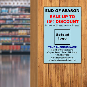 End of Season Sale Business Light Blue Poster