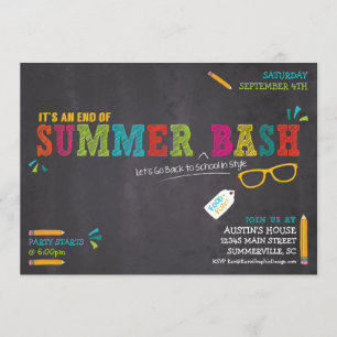 End of Summer / Back to School Bash Invitation