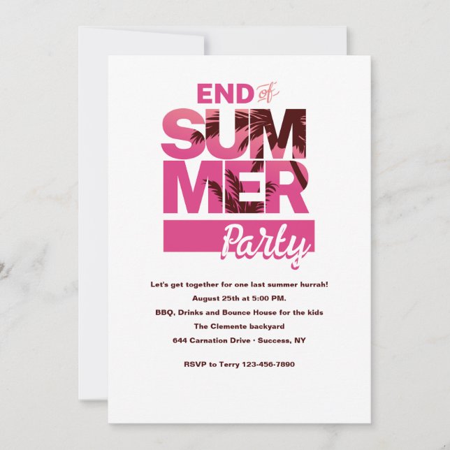End of Summer Party Invitation (Front)
