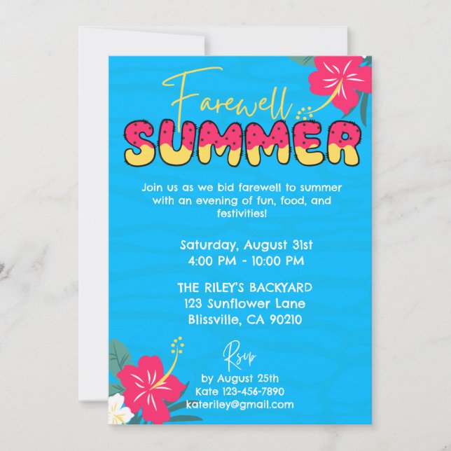 End of Summer Party Invitation (Front)