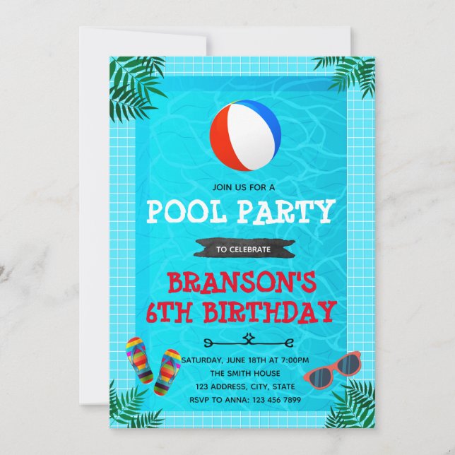 End of summer pool party invitation (Front)