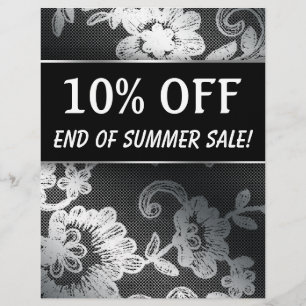 END of SUMMER Sale Silver Black Lace Flyer