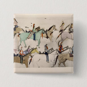 End of the battle (ink on paper) 2 inch square button