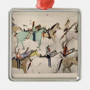 End of the battle (ink on paper) metal ornament