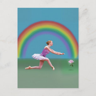 End of the Rainbow Ballerina Postcard