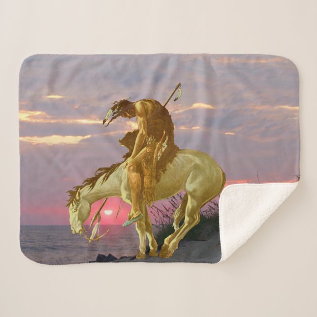 END OF THE TRAIL SHERPA BLANKET (Front (Horizontal))