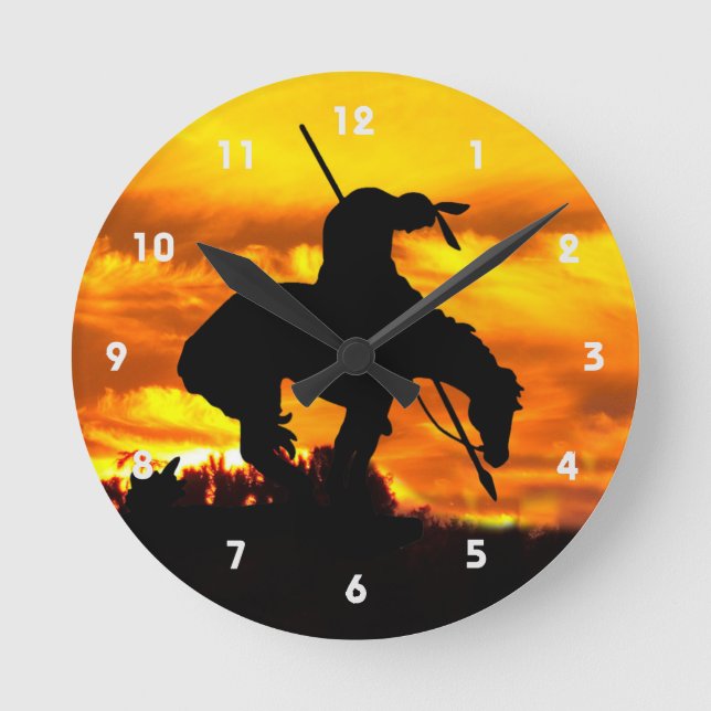 End of the Trail Silhouette Wall Clock (Front)