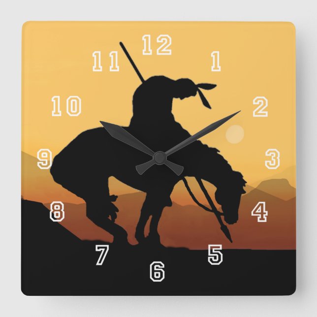 End of the Trail Silhouette Wall Clock (Front)