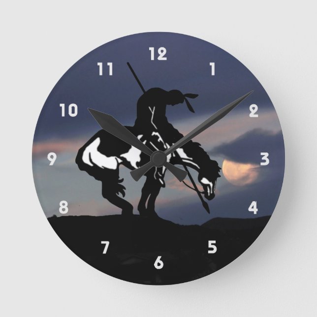 End of the Trail Silhouette Wall Clock (Front)