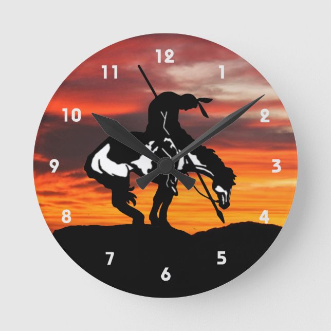 End of the Trail Silhouette Wall Clock (Front)