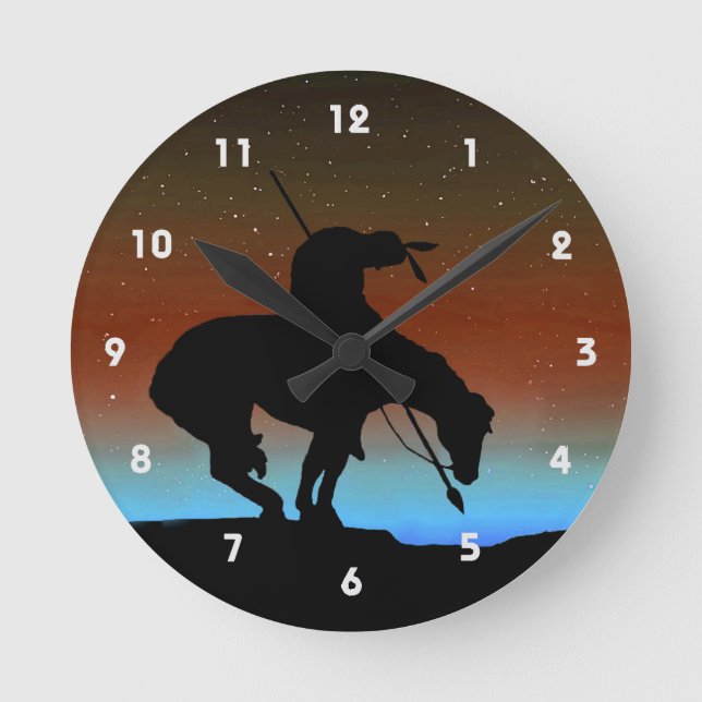 End of the Trail Silhouette Wall Clock (Front)