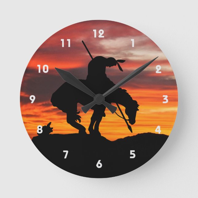 End of the Trail Silhouette Wall Clock (Front)