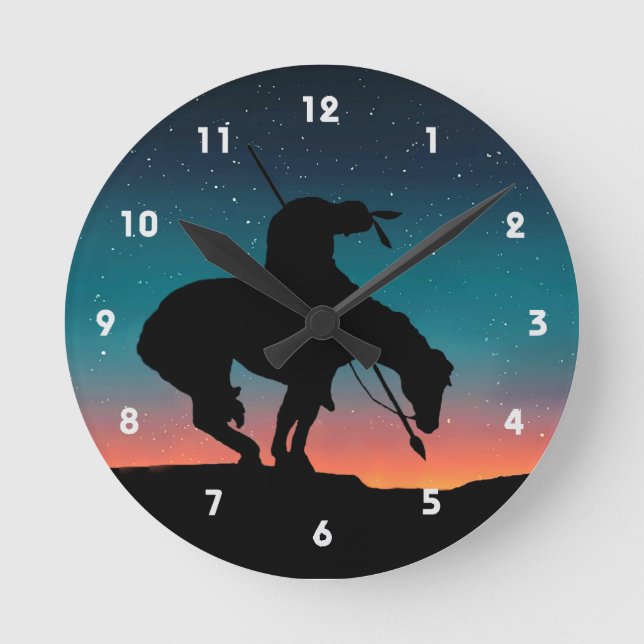 End of the Trail Silhouette Wall Clock (Front)