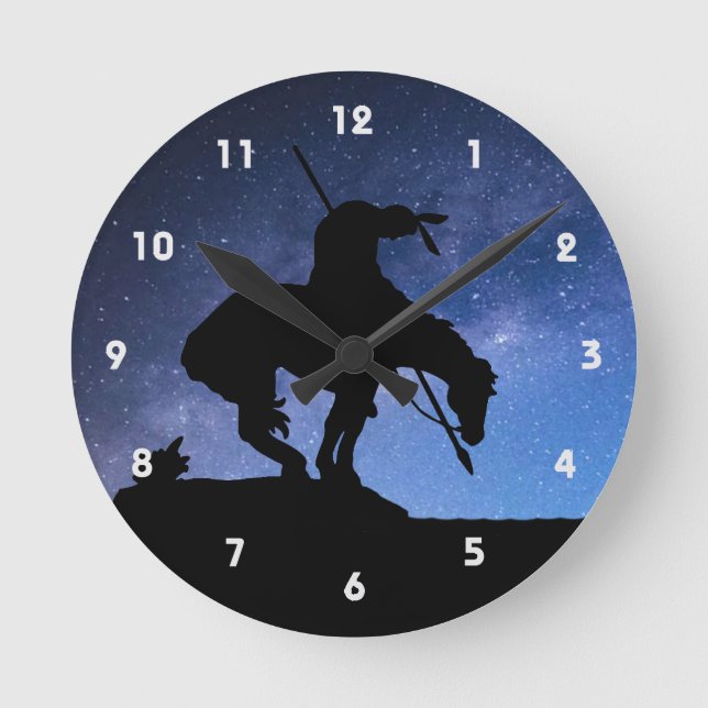 End of the Trail Silhouette Wall Clock (Front)