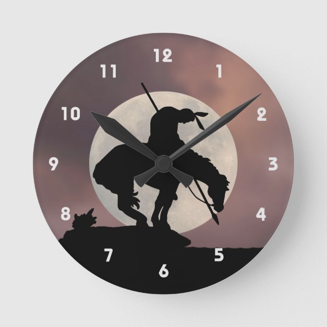 End of the Trail Silhouette Wall Clock (Front)