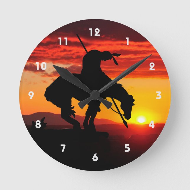 End of the Trail Silhouette Wall Clock (Front)