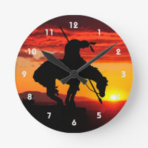 End of the Trail Silhouette Wall Clock