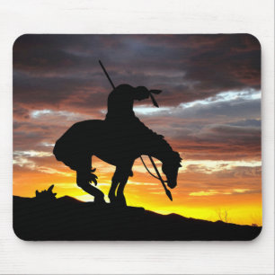 End of the Trail Silhouette With Sunset Mouse Pad