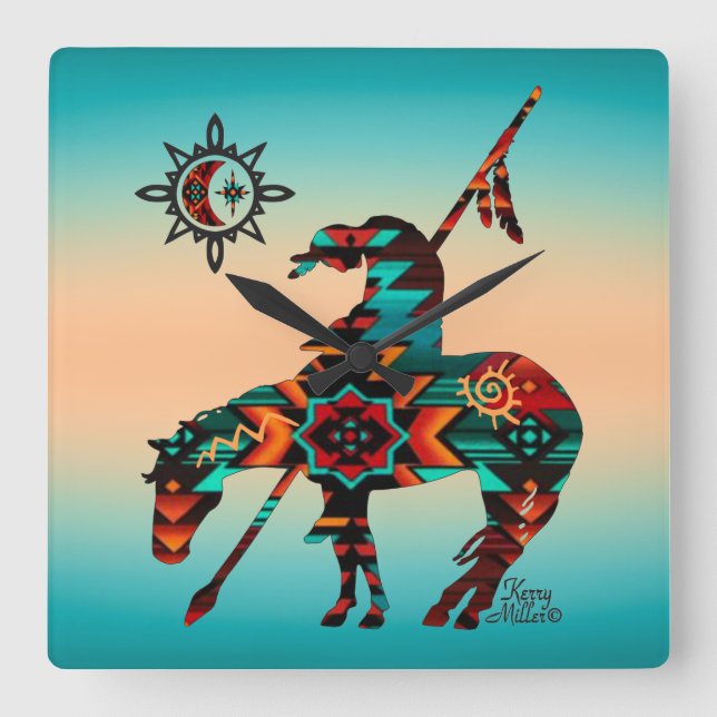 End Of The Trail Wall Clock (Front)